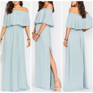 Show Me Your Mumu Hacienda maxi dress silver sage crisp extra large XL